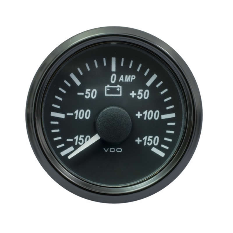 VDO SingleViu 0247 Ammeter 150A Black 52mm gauge